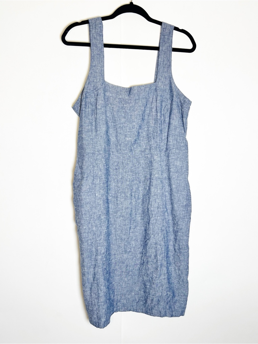 Elena Wang Linen Blend Chambray Dress Size Large